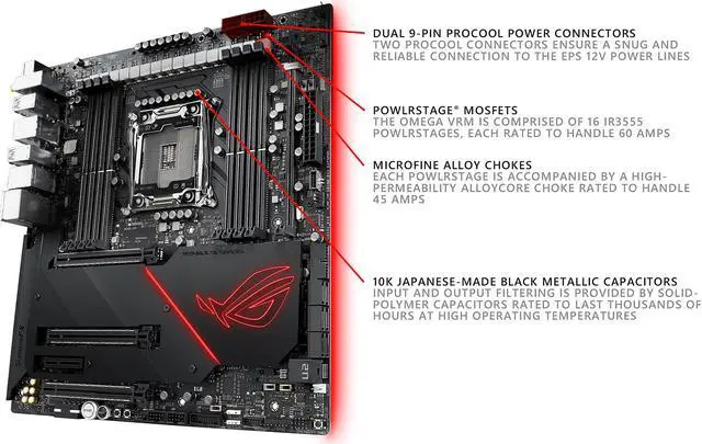 Alt view image 3 of 8 - ASUS ROG RAMPAGE VI EXTRME OMEGA LGA 2066 Intel X299 USB 3.1 Extended ATX Intel Motherboard