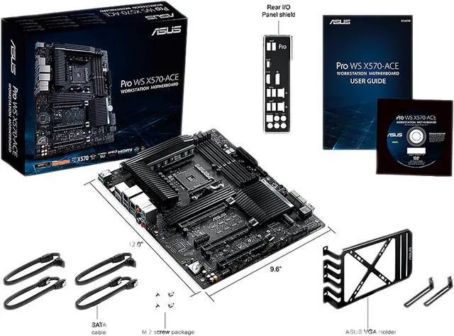 Alt view image 7 of 7 - ASUS AMD AM4 PRO WS X570-ACE ATX Workstation Motherboard with 3 PCIe 4.0 x16, Realtek and Intel Gigabit LAN, DDR4 ECC Memory Support, Dual M.2, U.2, and ASUS Control Center Express
