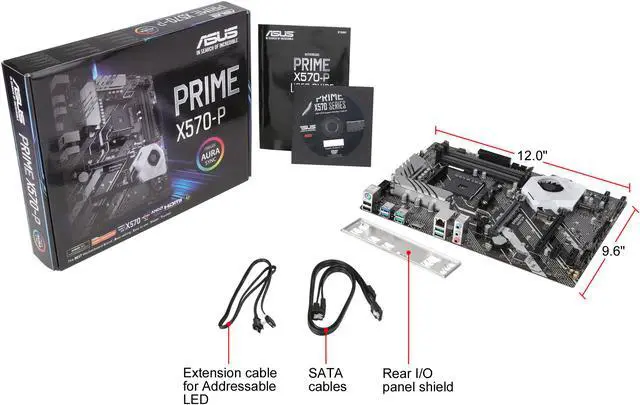 Alt view image 9 of 9 - ASUS Prime X570-P Ryzen 3 AM4 with PCIe Gen4, Dual M.2 HDMI, SATA 6Gb/s USB 3.2 Gen 2 ATX Motherboard