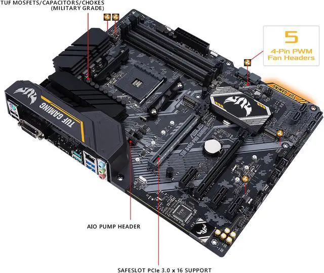 Alt view image 4 of 6 - ASUS TUF B450-Pro Gaming AM4 AMD B450 ATX AMD Motherboard