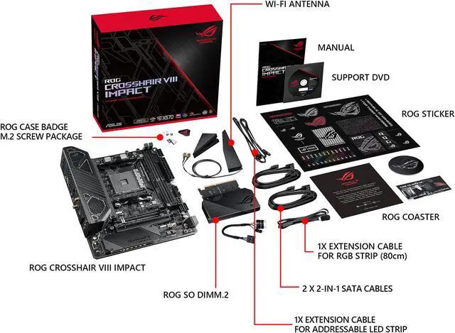 Alt view image 7 of 9 - ASUS ROG Crosshair VIII Impact AM4 AMD X570 USB 3.1 USB 3.0 HDMI Mini DTX AMD Motherboard
