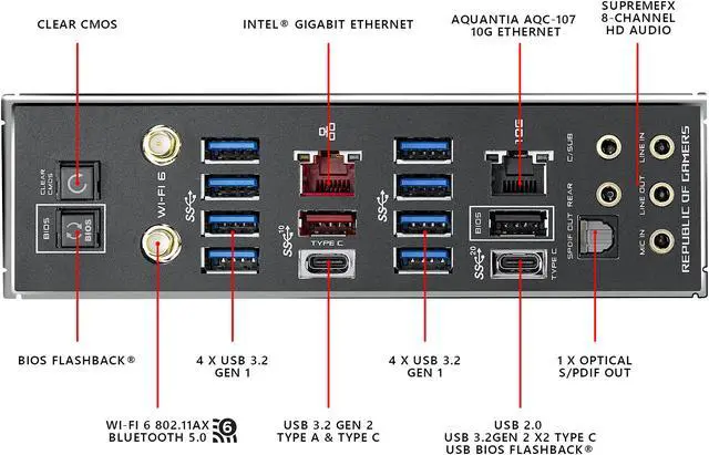 Alt view image 5 of 7 - ASUS ROG Rampage VI Extreme Encore LGA 2066 Intel X299 Extended ATX Intel Motherboard