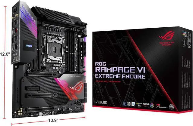 Alt view image 7 of 7 - ASUS ROG Rampage VI Extreme Encore LGA 2066 Intel X299 Extended ATX Intel Motherboard