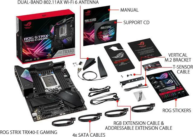 Alt view image 6 of 7 - ASUS ROG STRIX TRX40-E GAMING sTRX4 AMD TRX40 ATX AMD Motherboard