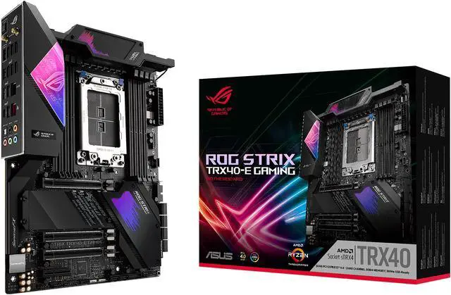 Alt view image 7 of 7 - ASUS ROG STRIX TRX40-E GAMING sTRX4 AMD TRX40 ATX AMD Motherboard