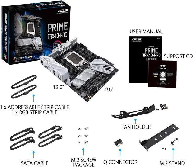 Alt view image 6 of 7 - ASUS PRIME TRX40-PRO sTRX4 AMD TRX40 ATX AMD Motherboard
