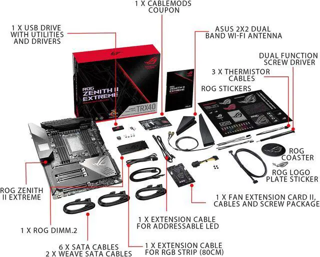 Alt view image 6 of 7 - ASUS ROG ZENITH II EXTREME sTRX4 AMD TRX40 Extended ATX AMD Motherboard