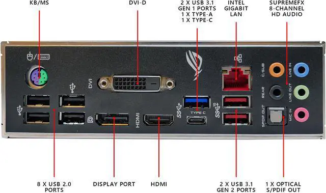 Alt view image 5 of 7 - ASUS ROG STRIX B365-F GAMING Support 9th/8th Gen Intel Processor with Aura Sync RGB, Dual M.2, DisplayPort, HDMI, DVI, SATA 6Gbps and USB 3.1 Gen 2 ATX Gaming Motherboard