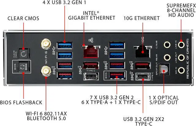 Alt view image 4 of 7 - ASUS ROG Zenith II Extreme Alpha TRX40 Gaming AMD 3rd Gen Ryzen Threadripper sTRX4 EATX Motherboard with 16 Infineon Power Stages, PCIe 4.0, Wi-Fi 6 (802.11ax), 10Gbps Ethernet, 5 x M.2, 8 x SATA, USB 3.2 Gen 2x2 and Aura Sync RGB