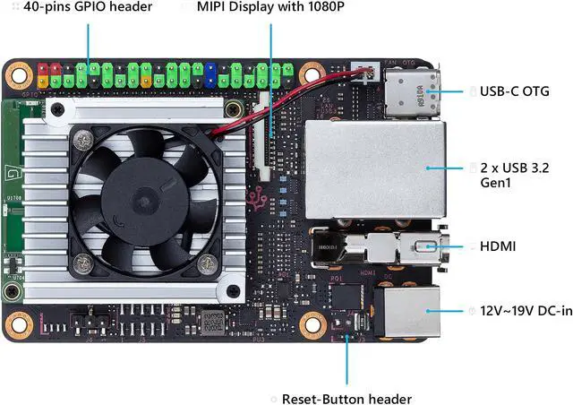 Alt view image 3 of 5 - ASUS Tinker Edge T Soc 1.5 Ghz QuadCore CPU, GC7000 Lite Graphics, 1GB LPDDR4, 8GB EMMC Mini Motherboard (90ME0140-M0AAY0)