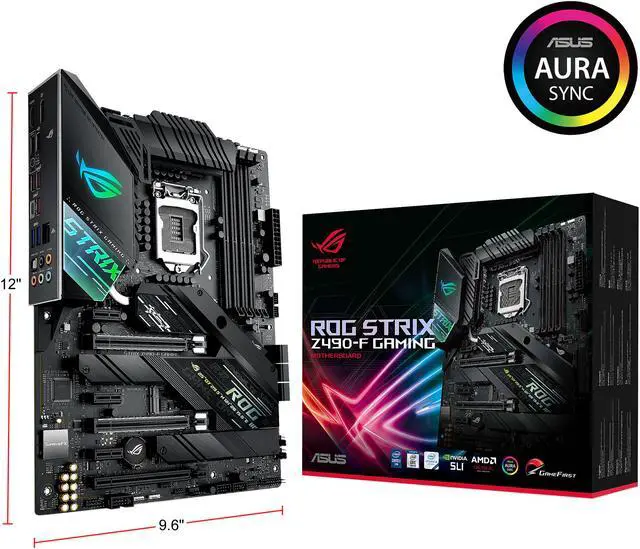 Alt view image 5 of 5 - ASUS ROG STRIX Z490-F GAMING LGA 1200 (Intel 10th Gen) Intel Z490 SATA 6Gb/s ATX Intel Motherboard (12+2 Power Stages, DDR4 4800, Intel 2.5Gb Ethernet, USB 3.2 Front Panel Type-C, Dual M.2 and AURA Sync)
