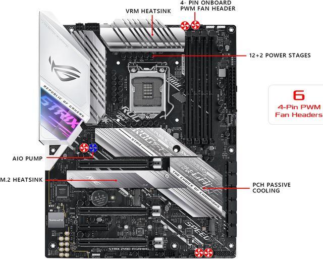 Alt view image 3 of 7 - ASUS ROG STRIX Z490-A GAMING LGA 1200 (Intel 10th Gen) Intel Z490 SATA 6Gb/s ATX Intel Motherboard (12+2 Power Stages, DDR4 4600, Intel 2.5Gb Ethernet, USB 3.2 Gen 2, AURA Sync)