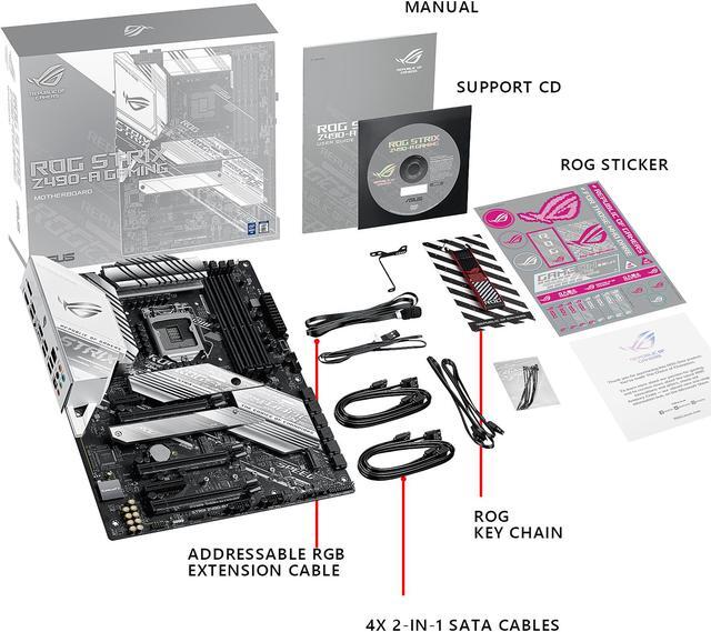 Alt view image 6 of 7 - ASUS ROG STRIX Z490-A GAMING LGA 1200 (Intel 10th Gen) Intel Z490 SATA 6Gb/s ATX Intel Motherboard (12+2 Power Stages, DDR4 4600, Intel 2.5Gb Ethernet, USB 3.2 Gen 2, AURA Sync)