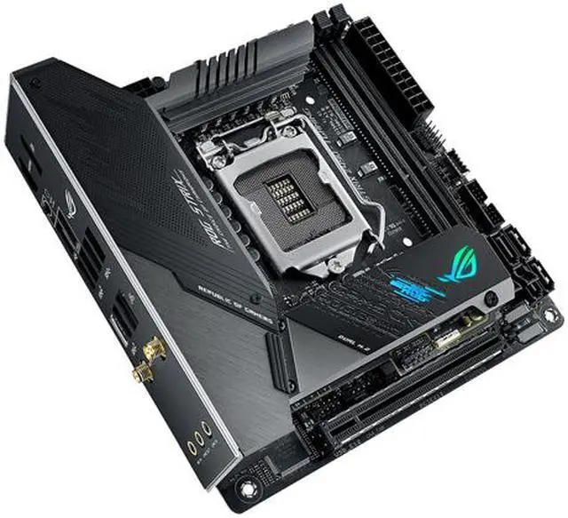 Alt view image 5 of 6 - ASUS ROG STRIX Z490-I GAMING (WiFi 6) LGA 1200 (Intel 10th Gen) Intel Z490 SATA 6Gb/s Mini ITX Intel Motherboard (8+2 Power Stages, DDR4 4800, Intel 2.5Gb Ethernet, USB 3.2 Front Panel Type-C, HDMI 2.0a and AURA Sync)