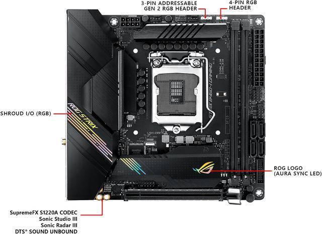 ASUS ROG STRIX B460-I GAMING LGA 1200 Mini ITX Intel Motherboard -  Newegg.com