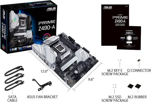 Alt view image 5 of 6 - ASUS PRIME Z490-A LGA 1200 (Intel 10th Gen) Intel Z490 SATA 6Gb/s ATX Intel Motherboard (14 DrMOS Power Stages, Dual M.2, Intel 2.5Gb Ethernet, USB 3.2 Front Panel Type-C, Thunderbolt 3 Support, Aura Sync RGB)