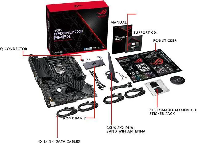 Alt view image 6 of 7 - ASUS ROG MAXIMUS XII APEX (WiFi 6) LGA 1200 Intel Z490 SATA 6Gb/s ATX Intel Motherboard (16 Power Stages, DDR4 4800, Intel 2.5Gb LAN, DIMM.2, USB 3.2 Gen 2 and Aura Sync RGB)