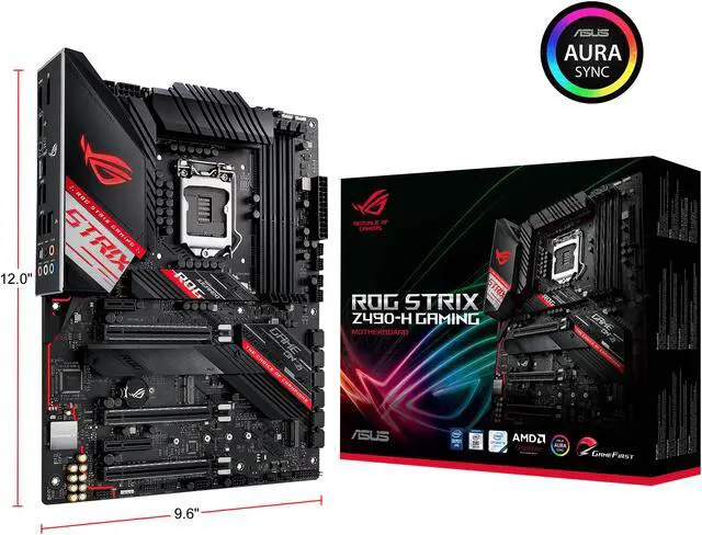 Alt view image 7 of 7 - ASUS ROG STRIX Z490-H GAMING LGA 1200 (Intel 10th Gen) Intel Z490 SATA 6Gb/s ATX Intel Motherboard (12+2 Power Stages, DDR4 4600, Intel 2.5Gb Ethernet, USB 3.2 Gen 2, AURA Sync)