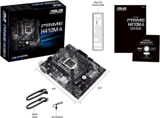 Alt view image 7 of 8 - ASUS PRIME H410M-A/CSM LGA 1200 Intel H410 Micro ATX Intel Motherboard
