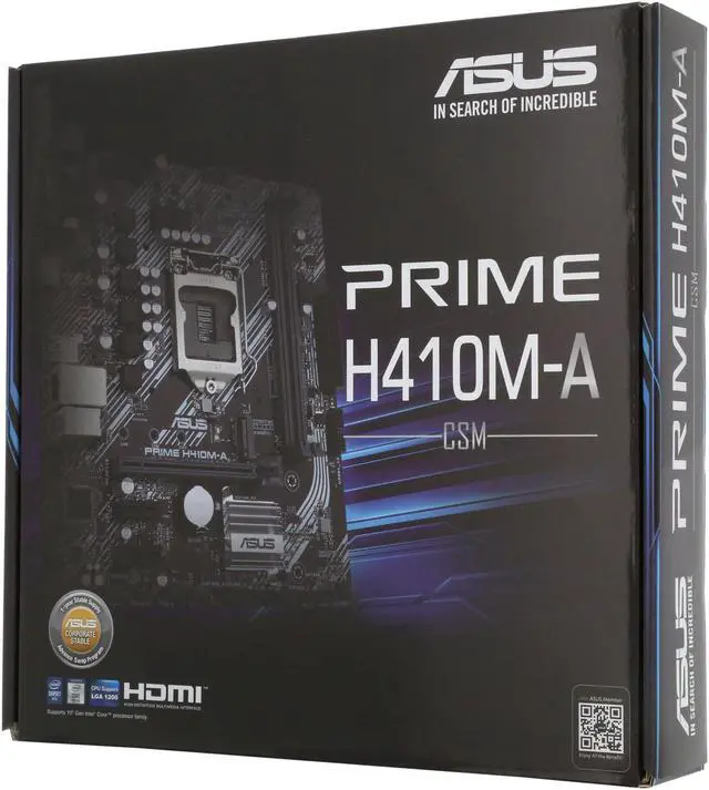 Alt view image 8 of 8 - ASUS PRIME H410M-A/CSM LGA 1200 Intel H410 Micro ATX Intel Motherboard
