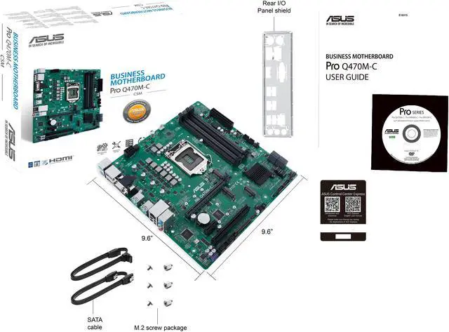 Alt view image 6 of 7 - ASUS PRO Q470M-C/CSM LGA 1200 Intel Q470 Micro ATX Intel Motherboard