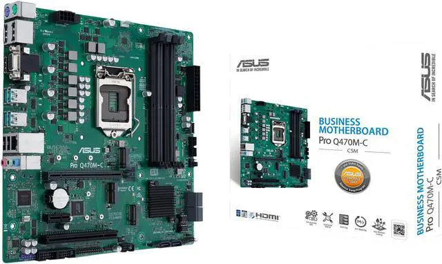 Alt view image 7 of 7 - ASUS PRO Q470M-C/CSM LGA 1200 Intel Q470 Micro ATX Intel Motherboard