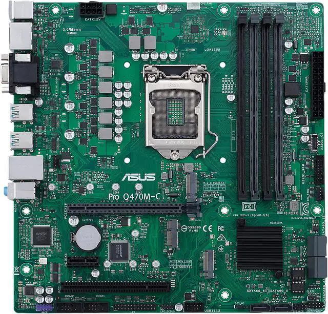 Main image of ASUS PRO Q470M-C/CSM LGA 1200 Intel Q470 Micro ATX Intel Motherboard