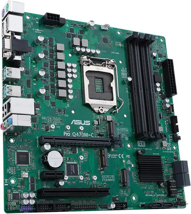 Alt view image 3 of 7 - ASUS PRO Q470M-C/CSM LGA 1200 Intel Q470 Micro ATX Intel Motherboard