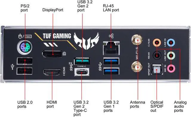 Alt view image 5 of 7 - ASUS TUF GAMING H470-PRO (WI-FI) LGA 1200 Intel H470 ATX Intel Motherboard