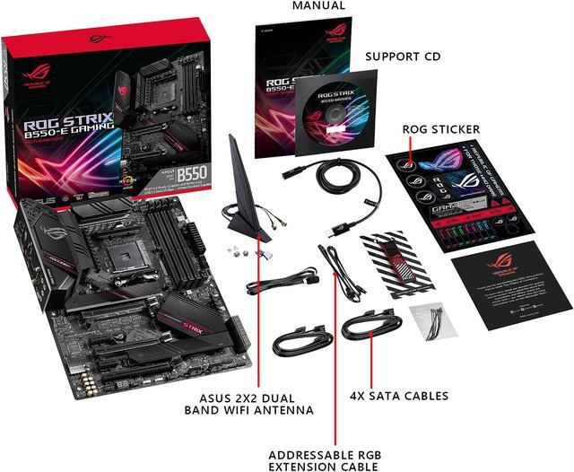 Alt view image 7 of 8 - ASUS ROG Strix B550-E Gaming AMD AM4 (3rd Gen Ryzen) ATX Gaming Motherboard (PCIe 4.0, NVIDIA SLI, WiFi 6, 2.5Gb LAN, 14+2 Power Stages, Front USB 3.2 Type-C, Addressable Gen 2 RGB and AURA Sync)