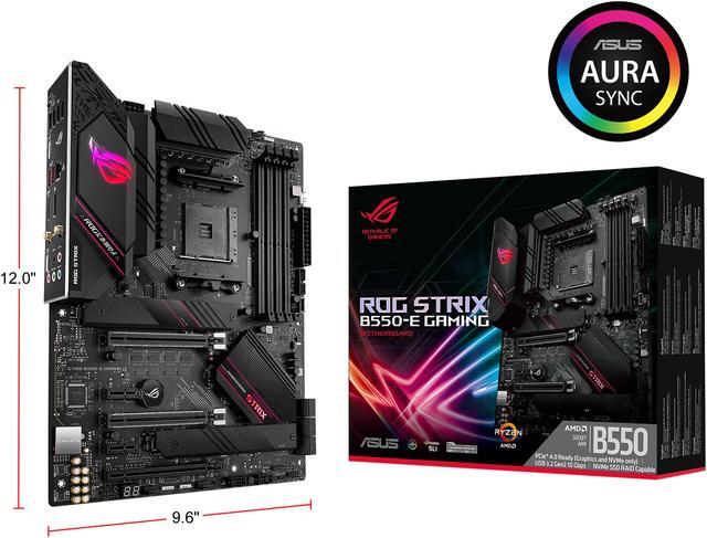 Alt view image 8 of 8 - ASUS ROG Strix B550-E Gaming AMD AM4 (3rd Gen Ryzen) ATX Gaming Motherboard (PCIe 4.0, NVIDIA SLI, WiFi 6, 2.5Gb LAN, 14+2 Power Stages, Front USB 3.2 Type-C, Addressable Gen 2 RGB and AURA Sync)