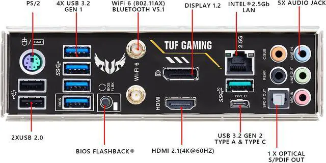 Alt view image 6 of 8 - ASUS TUF GAMING B550M-PLUS (Wi-Fi) AMD AM4 (3rd Gen Ryzen) Micro ATX Gaming Motherboard (PCIe 4.0, 2.5Gb LAN, BIOS FlashBack, HDMI 2.1, USB 3.2 Gen 2, Addressable Gen 2 RGB Header and AURA Sync)