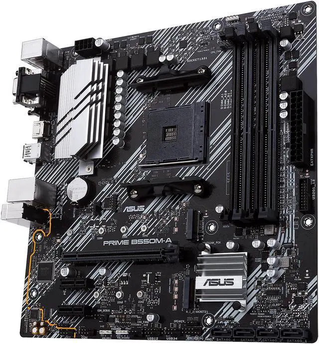 Alt view image 4 of 10 - ASUS Prime B550M-A/CSM AMD AM4 (3rd Gen Ryzen) microATX Commercial Motherboard (PCIe 4.0, ECC Memory, 1Gb LAN, HDMI 2.1/D-Sub, 4K@60HZ, TPM, ASUS Control Center Express)