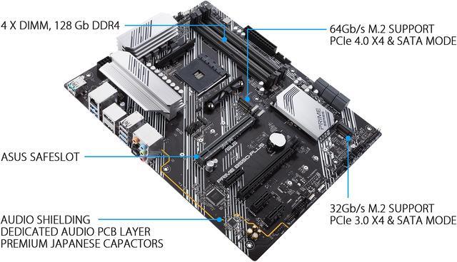 Alt view image 7 of 9 - ASUS PRIME B550-PLUS AM4 AMD B550 USB 3.0 HDMI ATX AMD Motherboard