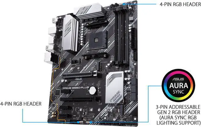 Alt view image 5 of 9 - ASUS PRIME B550-PLUS AM4 AMD B550 USB 3.0 HDMI ATX AMD Motherboard