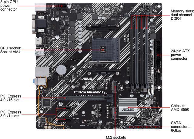 ASUS PRIME B550M-K AM4 Micro ATX AMD Motherboard - Newegg.com