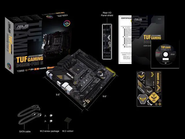 Alt view image 14 of 16 - ASUS TUF GAMING B450M-PRO S AMD AM4 (3rd Gen Ryzen) Micro ATX Gaming Motherboard (8+2 DrMOS Power Stages, 2.5Gb LAN, BIOS FlashBack, AI Noise-Canceling Microphone, USB 3.2 Gen 2 Type-A and Type-C, HDMI, DP, and AURA Sync RGB)