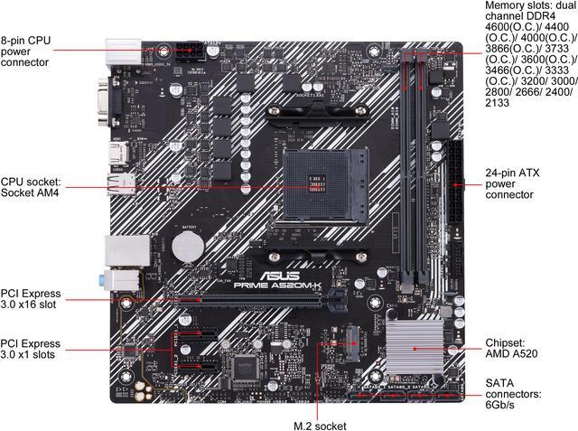 ASUS PRIME A520M K AM4 Micro ATX AMD Motherboard