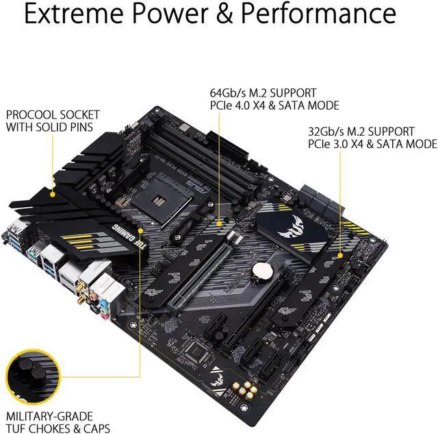 Alt view image 4 of 7 - ASUS TUF GAMING B550-PLUS (WI-FI) AM4 AMD B550 ATX AMD Motherboard