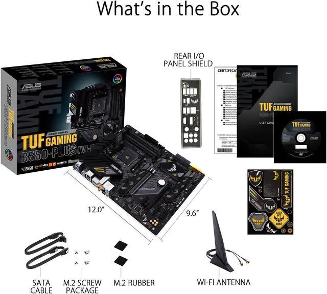 Alt view image 7 of 7 - ASUS TUF GAMING B550-PLUS (WI-FI) AM4 AMD B550 ATX AMD Motherboard