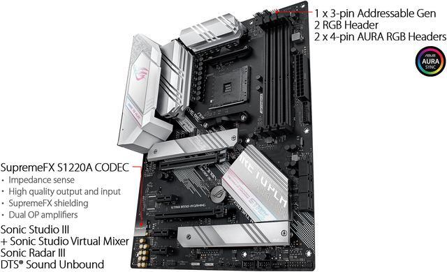 Alt view image 5 of 8 - ASUS ROG STRIX B550-A GAMING AM4 AMD B550 ATX AMD Motherboard