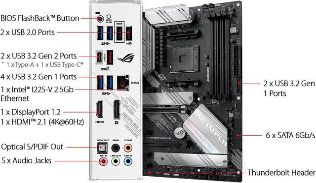 Alt view image 6 of 8 - ASUS ROG STRIX B550-A GAMING AM4 AMD B550 ATX AMD Motherboard