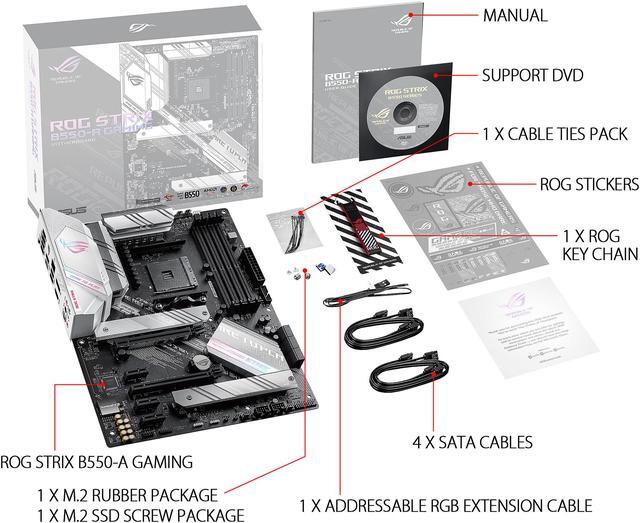 Alt view image 7 of 8 - ASUS ROG STRIX B550-A GAMING AM4 AMD B550 ATX AMD Motherboard