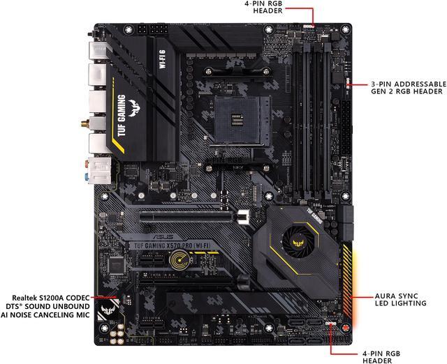Alt view image 4 of 8 - ASUS TUF Gaming X570-PRO (WiFi 6) AMD AM4 (3rd Gen Ryzen ATX Gaming Motherboard (PCIe 4.0, 2.5Gb LAN, BIOS Flashback, HDMI, USB 3.2 Gen 2, Addressable Gen 2 RGB Header and Aura Sync)