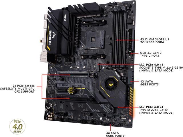Alt view image 5 of 8 - ASUS TUF Gaming X570-PRO (WiFi 6) AMD AM4 (3rd Gen Ryzen ATX Gaming Motherboard (PCIe 4.0, 2.5Gb LAN, BIOS Flashback, HDMI, USB 3.2 Gen 2, Addressable Gen 2 RGB Header and Aura Sync)