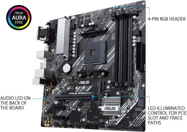 Alt view image 4 of 6 - ASUS Prime B450M-A II AM4 AMD B450 USB 3.0 HDMI Micro ATX AMD Motherboard