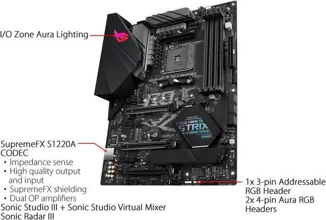 Alt view image 5 of 7 - ASUS ROG Strix B450-F Gaming II AMD AM4 (3rd Gen Ryzen) ATX Gaming Motherboard (8+4 Power Stages, HDMI 2.0b/DP, 2 x PCIe 3.0 x16, USB 3.2 Gen 2 Type A, USB Type-C, BIOS FlashBack, 256MB BIOS Flash ROM, AI Noise Canceling Microphone)