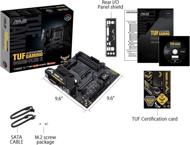 Alt view image 6 of 6 - ASUS TUF GAMING B450M-PLUS II AM4 AMD B450 Micro ATX AMD Motherboard