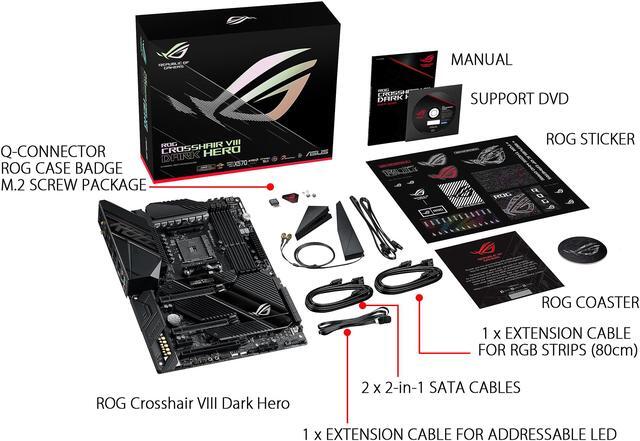 Alt view image 8 of 8 - ASUS ROG Crosshair VIII Dark Hero AM4 AMD X570S SATA 6Gb/s ATX AMD Motherboard