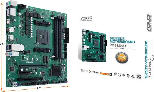 Alt view image 2 of 14 - ASUS PRO B550M-C/CSM AM4 AMD B550 USB 3.0 HDMI Micro ATX AMD Motherboard